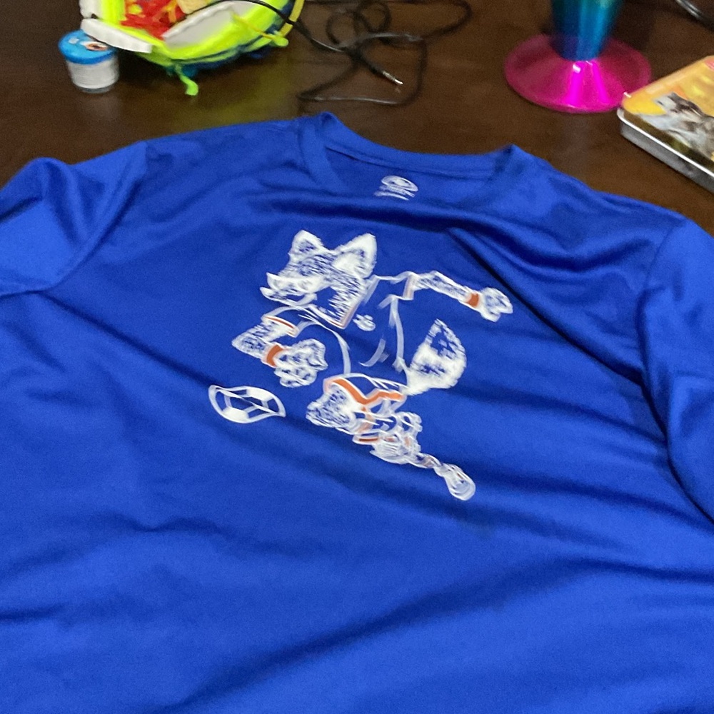Athletic Works Blue Long Sleeve Tee with Fox Design